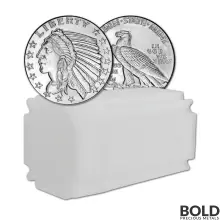 1 oz Incuse Indian Silver Round .999 Fine (Tube of 20)