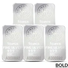 1 oz Nadir Silver Bar (Lot of 5)