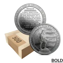 1 oz Second Amendment Silver Round 999 Fine - Box of 500