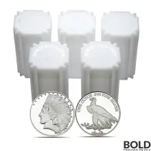 1 oz SilverTowne $10 Indian Design Silver Round (Lot of 100)