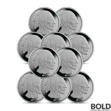 1 oz Asahi Buffalo Design Silver Round Proof (Lot of 10)