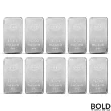 10 oz JBR Silver Bar (Lot of 10)