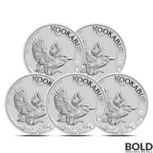 2024 1 Kilo Perth Kookaburra Silver Coin (BU, Lot of 5)