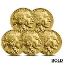 2024 1 oz American Buffalo Gold Coin BU (Lot of 5)