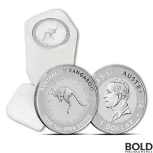 2024 1 oz Perth Kangaroo Silver Tube (25 Coins, BU)