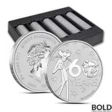 2024 1 oz Tuvalu Pink Panther 60th Anniversary Silver Box (BU, 100 Coins)