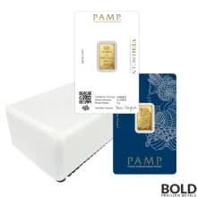 5 Gram PAMP Suisse Fortuna Gold Bar 999.9 Fine - Box of 25