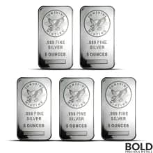 5 oz Sunshine Mint Silver Bar - Lot of 5