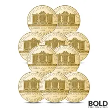 Lot of 10 - 2024 1/10 oz Austrian Philharmonic Gold Coin (BU)