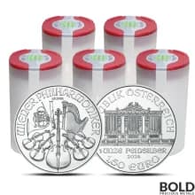 Lot of 100 - 2024 1 oz Austrian Silver Philharmonic Coin BU (5 Tube of 20)