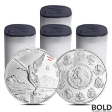 Lot of 100 - Random Date 1 oz Mexican Libertad Modern Design Silver Coin BU (4 Tube of 25)