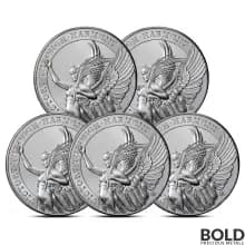 Lot of 5 - 2022 St Helena Queen's Virtues: Victory 5 oz Silver BU