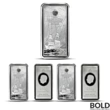 Lot of 5 - 2023 250 Gram St. Helena East India Company Silver Bar