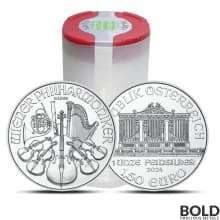 Tube of 20 - 2024 1 oz Austrian Silver Philharmonic Coin BU