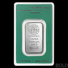 Platinum Argor Heraeus Bar - 1 oz