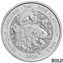 2024 1 oz British Tudor Beasts: Seymour Unicorn Platinum Coin (BU)