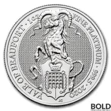 2020 Platinum Great Britain Queen's Beasts (The Yale) - 1 oz