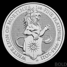 2021 Platinum Great Britain Queen's Beasts (White Lion) - 1 oz