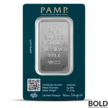 1 oz PAMP Lady Fortuna 45th Anniversary Silver Bar (In Assay) Lot of 5