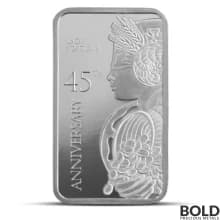1 oz PAMP Lady Fortuna 45th Anniversary Silver Bar (In Assay) Lot of 5