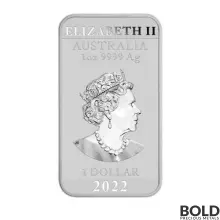 2022 Australia Perth Rectangular Dragon 1 oz Silver BU