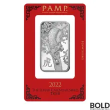 2022 PAMP 1 oz Lunar Tiger Silver Bar