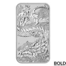2023 Silver 1 oz Australia Perth Rectangular Dragon BU Coin Bar