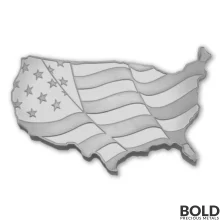 5 oz Elemetal Wavy Flag Shaped Silver Bar