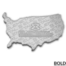 5 oz Elemetal Wavy Flag Shaped Silver Bar