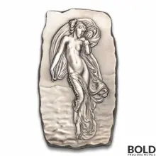 Silver 1 Kilo Argentia Woman on Water Antiqued Bar