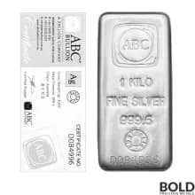 Australian Bullion Co (ABC) Silver Cast Bar - 1 Kilo