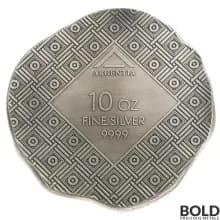 Silver 10 oz Argentia Elephant UHR Antiqued Round