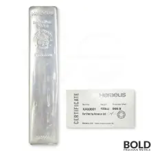 Silver 100 oz Heraeus Bar