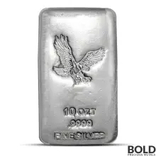 10 oz Eagle Silver Bar (Poured, CNT Minting)
