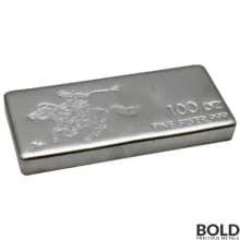 Silver 100 oz SilverTowne Pony Express Cast Bar