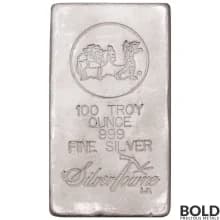 Silver 100 oz SilverTowne Poured Bar