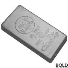 Silver 50 oz SilverTowne Poured Bar