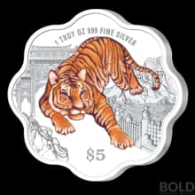 2022 Singapore Year of Tiger .999 Silver 1 oz Color Proof Coin