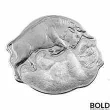 2021 Solomon Islands: Bull and Bear 1 oz Silver 2-Coin Set