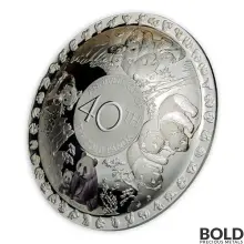2022 Solomon Islands 40th Anniversary Gold Panda Silver 50 Gram Proof Coin