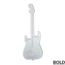 2022 Solomon Islands Fender Stratocaster Shaped Surf Green .9999 Reverse Proof Coin - Silver 1 oz