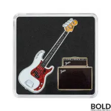 2023 Silver 2 oz Solomon Islands Fender Precision Bass Guitar & Bassman Amp 2-Coin Set
