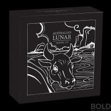 2021 Perth Lunar Ox 2 oz Silver Antiqued