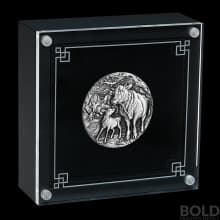 2021 Perth Lunar Ox 2 oz Silver Antiqued