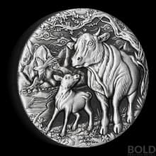 2021 Perth Lunar Ox 2 oz Silver Antiqued