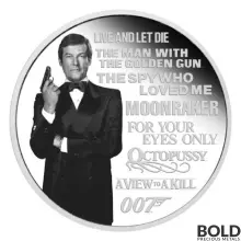 2022 Silver Tuvalu James Bond Legacy Series 1 oz Proof