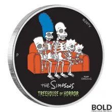 2022 Silver Perth Simpsons: Treehouse of Horror 1 oz Colored Proof