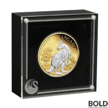 2023 Silver 2 oz Perth Kangaroo Reverse Gilded Coin