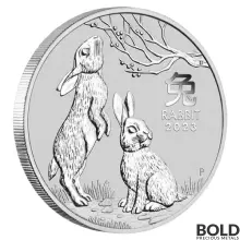 2023 Silver 1 oz Perth Lunar Year of the Rabbit BU
