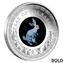 2023 Perth Silver 1 oz Opal Lunar Rabbit Proof